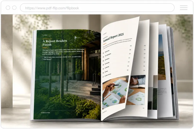 Annual report flipbook sample from PDF Flip