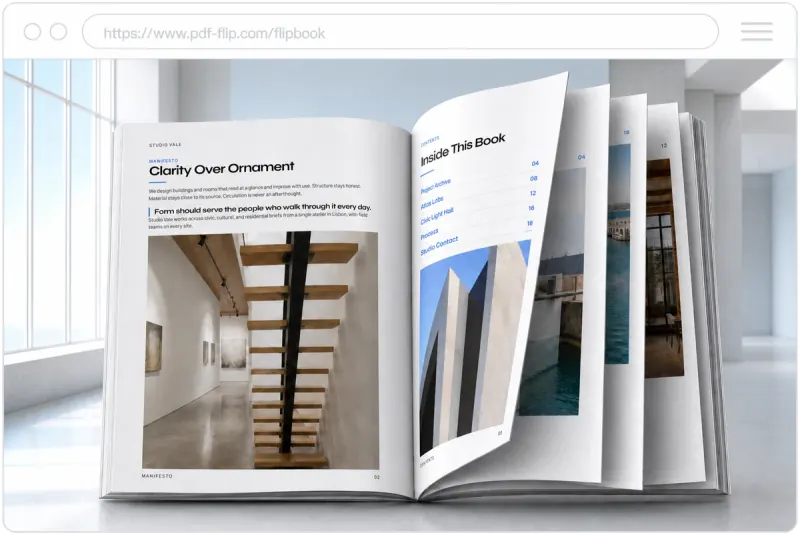 Design portfolio flipbook sample from PDF Flip